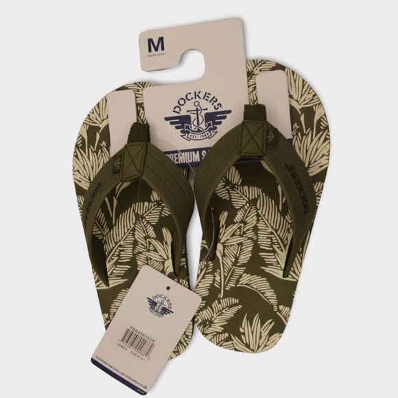 Docker's Premium Kids Palm Print Green Sandals M 13/1 - Picture 1 of 8